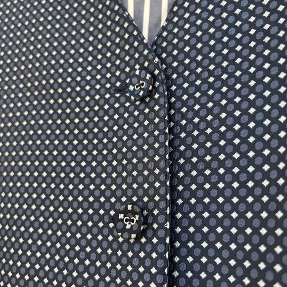 Vintage Emanuel Ungaro Polka Dot Striped Silk Vest 10/44 Top Cropped Preppy - Picture 6 of 6